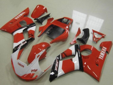1998-2002 Yamaha YZF R6 Motorcycle Fairings - Red White Glossy Black