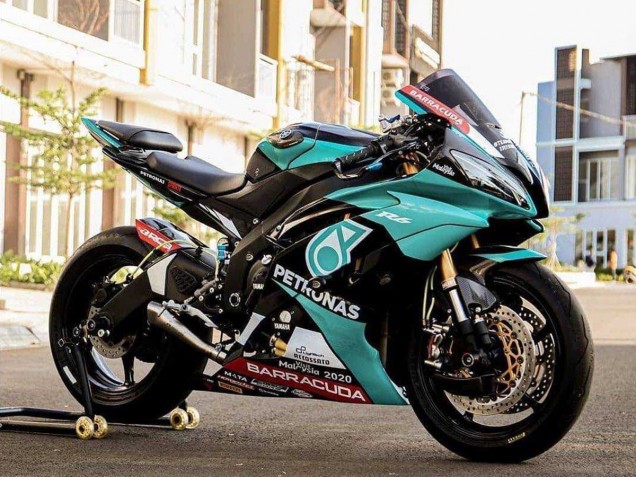 2008-2016 Yamaha YZF R6 Motorcycle Fairings - Light Green White Black Petronas