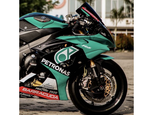 2008-2016 Yamaha YZF R6 Motorcycle Fairings - Light Green White Black Petronas