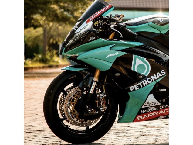 2008-2016 Yamaha YZF R6 Motorcycle Fairings - Light Green White Black Petronas
