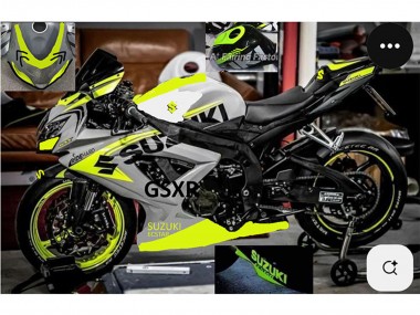 2004-2005 Suzuki GSXR 750 Motorcycle Fairings - Grey Lemon Green Black