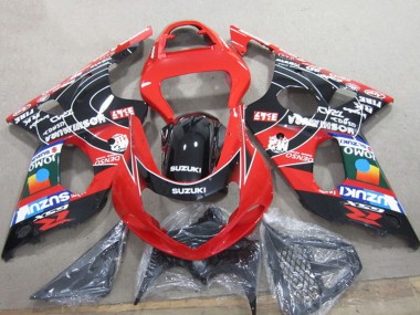 2000-2002 Suzuki GSXR 1000 Motorcycle Fairings - Red Black Blue DENSO