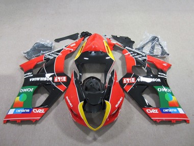 2003-2004 Suzuki GSXR 1000 Motorcycle Fairings - Red Yellow Green Black