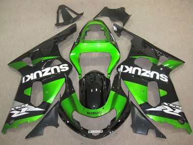 2001-2003 Suzuki GSXR 600 Motorcycle Fairings - Green Glossy Black White