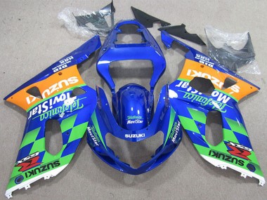 2001-2003 Blue Orange Green Telefonica MoviStar Suzuki GSXR 600 Motorcycle Fairings