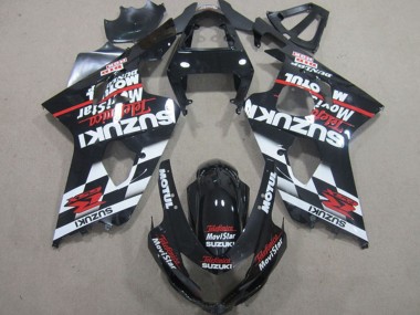 2004-2005 Glossy Black Red White Telefonica MoviStar Suzuki GSXR 600 Motorcycle Fairings