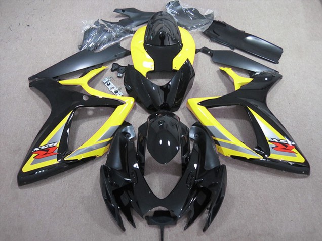 2006-2007 Suzuki GSXR 600 Motorcycle Fairings - Yellow Grey Black
