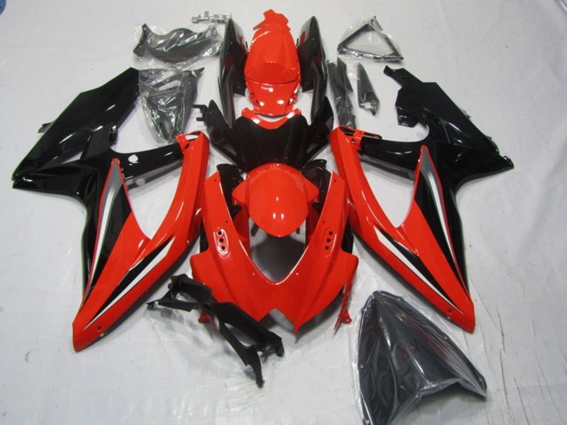 2008-2010 Suzuki GSXR 600 Motorcycle Fairings - Red Black