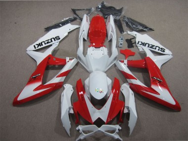 2008-2010 Suzuki GSXR 600 Motorcycle Fairings - White Red