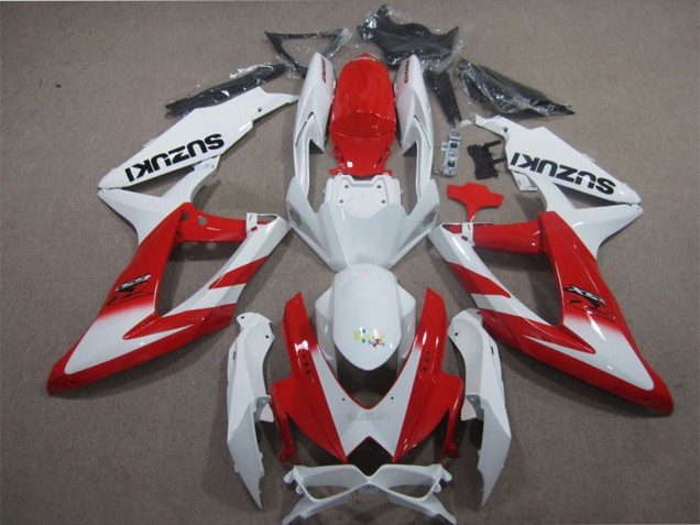 2008-2010 Suzuki GSXR 600 Motorcycle Fairings - White Red