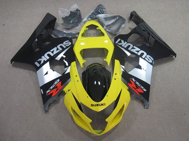 2004-2005 Suzuki GSXR 750 Motorcycle Fairings - Yellow Silver Black