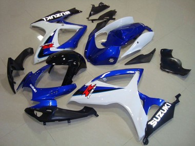2006-2007 Suzuki GSXR 750 Motorcycle Fairings - White Blue Glossy Black Red