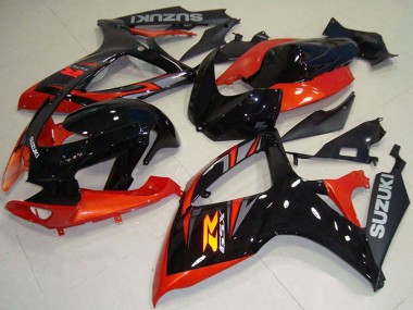 2006-2007 Suzuki GSXR 750 Motorcycle Fairing - Orange Glossy Black