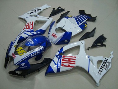 2006-2007 Suzuki GSXR 750 Motorcycle Fairings - White Blue Red Fiat 46