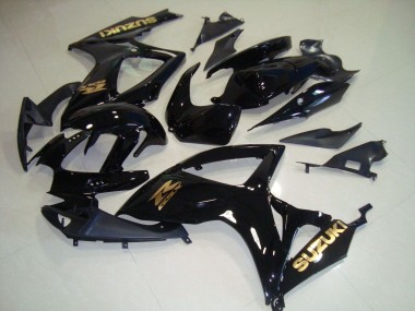 2006-2007 Suzuki GSXR 750 Motorcycle Fairings - Glossy Black Gold Decal