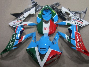 2004-2006 Yamaha YZF R1 Motorcycle Fairings - White Blue Red Green White Fiat Motul