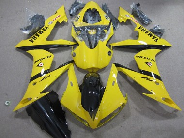 2004-2006 Yamaha YZF R1 Motorcycle Fairings - Yellow Glossy Black Dunlop