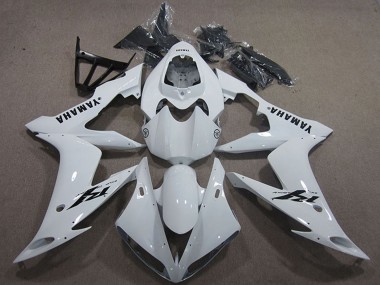 2004-2006 Yamaha YZF R1 Motorcycle Fairings - White Black Decal