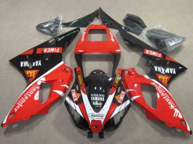 2009-2011 Yamaha YZF R1 Motorcycle Fairings - Red Black White Santander Fimer Volvo