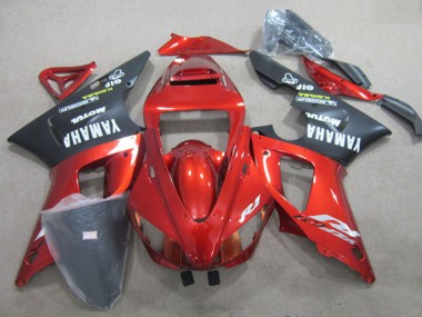 2009-2011 Yamaha YZF R1 Motorcycle Fairing - Red Matte Black