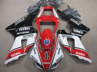 2009-2011 Yamaha YZF R1 Motorcycle Fairings - White Red Black Bridgestone Yamalube Semakin Didepan