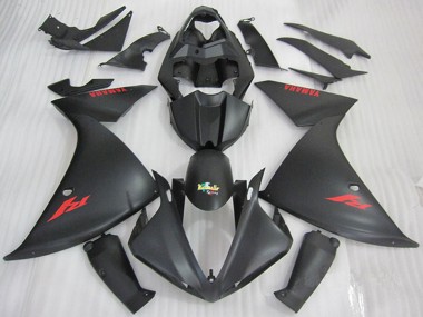 2009-2011 Yamaha YZF R1 Motorcycle Fairings - Matte Black Red Decal