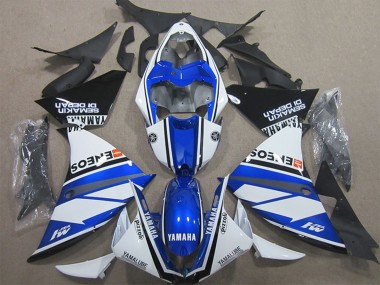 2009-2011 Yamaha YZF R1 Motorcycle Fairings - White Blue Black ENEOS Yamalube M1 Semakin Didepan
