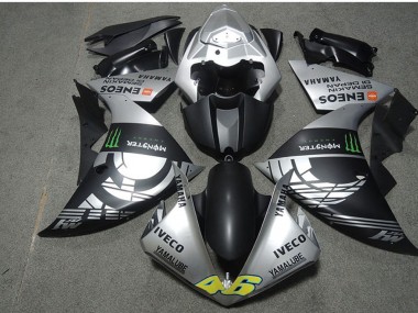 2009-2011 Yamaha YZF R1 Motorcycle Fairings - Silver Matte Black Green Monster Iveco Yamalube ENEOS Semakin Didepan