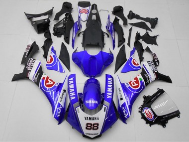 2015-2019 Yamaha YZF R1 Motorcycle Fairings - White Blue Black Red PATA 88