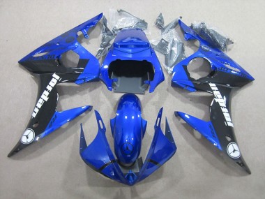 2003-2004 Yamaha YZF R6 Motorcycle Fairings - Blue Glossy Black Jordan