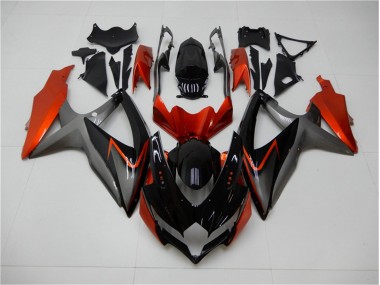 Black Orange Grey 2008-2010 GSXR 600/750 Motorcycle Fairings