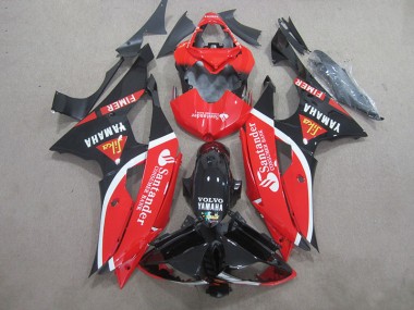 Black Red White Santander 2008-2016 YZF R6 Motorcycle Fairings