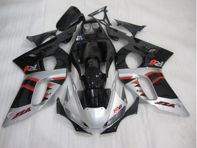 Black Silver 1998-2002 YZF R6 Motorcycle Fairing Black Silver 1998-2002 YZF R6 Motorcycle Fairing