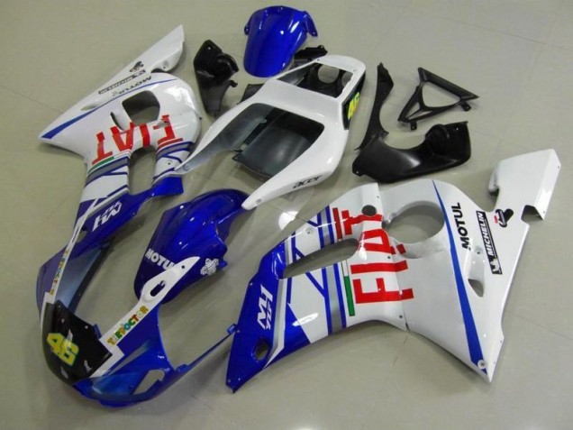 Blue White Fiat 1998-2002 YZF R6 Motorcycle Fairings Blue White Fiat 1998-2002 YZF R6 Motorcycle Fairings