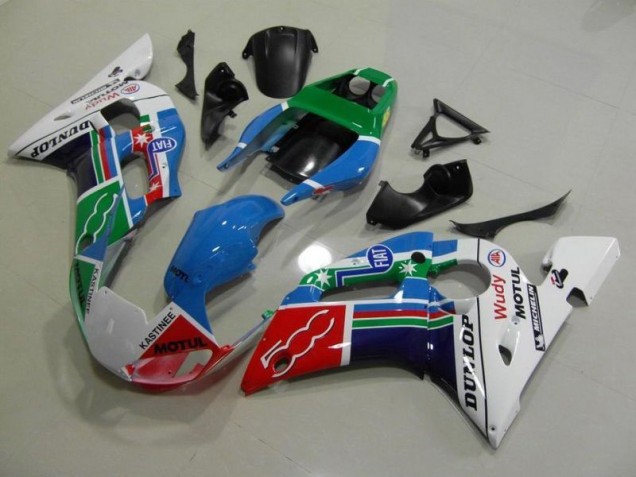 Blue White Green Red Wudy Motul Dunlop 1998-2002 YZF R6 Motorcycle Fairings Blue White Green Red Wudy Motul Dunlop 1998-2002 YZF R6 Motorcycle Fairings