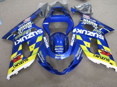 Blue Yellow Telefumia Movistar 2001-2003 GSXR 600 Motorcycle Fairings