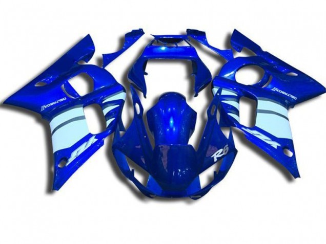 Blue and White 1998-2002 YZF R6 Motorcycle Fairings Blue and White 1998-2002 YZF R6 Motorcycle Fairings
