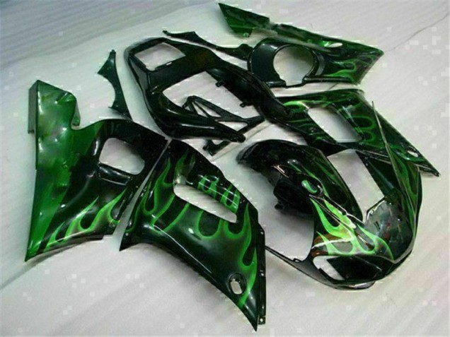 Green Black 1998-2002 YZF R6 Motorcycle Fairings Green Black 1998-2002 YZF R6 Motorcycle Fairings