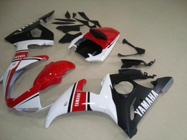 Red White Matte Black 2003-2005 YZF R6 Motorcycle Fairings