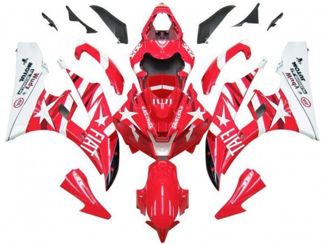 Red White Star Fiat 2006-2007 YZF R6 Motorcycle Fairings Red White Star Fiat 2006-2007 YZF R6 Motorcycle Fairings