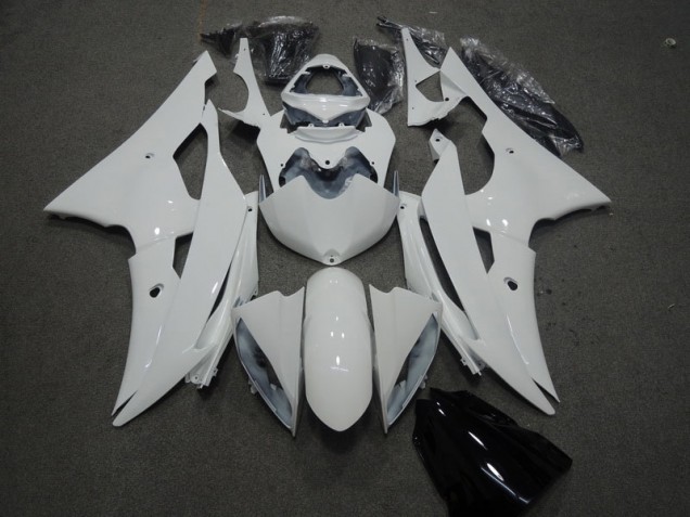 White 2008-2016 YZF R6 Motorcycle Fairing Kits & Plastic White 2008-2016 YZF R6 Motorcycle Fairing Kits & Plastic