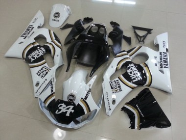 White Black 1998-2002 YZF R6 Motorcycle Fairings