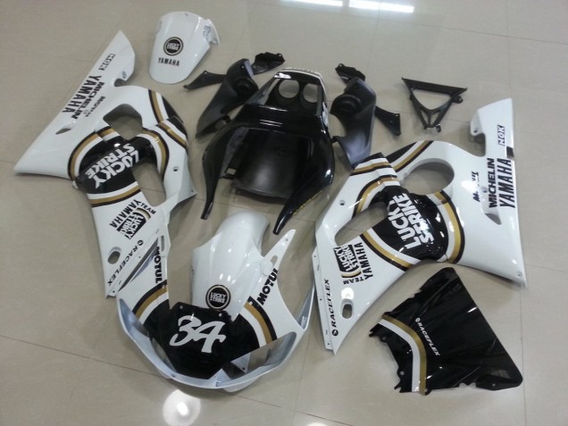 White Black 1998-2002 YZF R6 Motorcycle Fairings White Black 1998-2002 YZF R6 Motorcycle Fairings