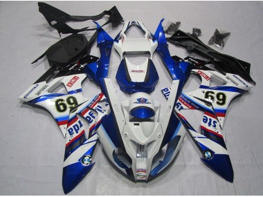 White Blue Sterilgarda 69 2009-2014 S1000RR Motorcycle Fairings