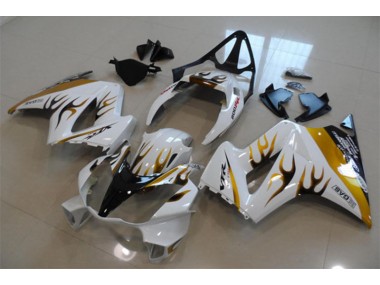 White Gold Flame 2002-2013 VFR800 Motorcycle Fairings