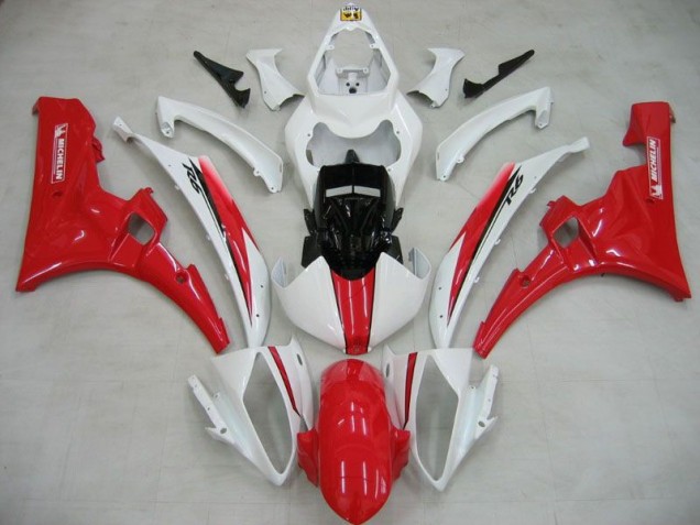 White Red Michelin 2006-2007 YZF R6 Motorcycle Fairings White Red Michelin 2006-2007 YZF R6 Motorcycle Fairings