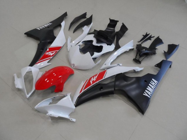 White and Matte Black 2008-2016 YZF R6 Motorcycle Fairings White and Matte Black 2008-2016 YZF R6 Motorcycle Fairings