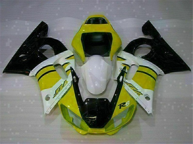 Yellow White 1998-2002 YZF R6 Motorcycle Fairings Yellow White 1998-2002 YZF R6 Motorcycle Fairings