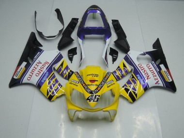 Yellow White Nastro Azzurro 2001-2003 CBR600 F4i Motorcycle Fairings